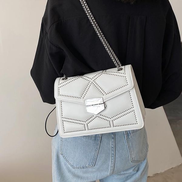 white shoulder bags for women fashion rivet crossbody ladies chain flap messenger bag small square handbags 2021 sac cross body
white shoulder bags for women fashion rivet crossbody ladies chain flap messenger bag small square handbags 2021 sac cross body