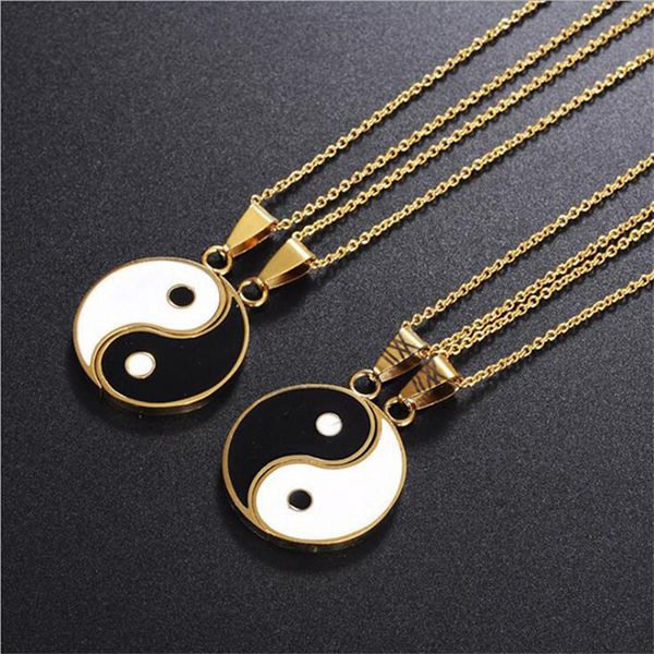 pendant necklaces yin yang charm necklace friends couple jewelry for lovers sisters women men valentine's gift, Silver
pendant necklaces yin yang charm necklace friends couple jewelry for lovers sisters women men valentine's gift, Silver