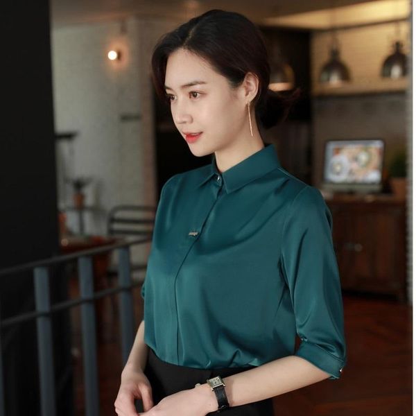 women's blouses & shirts 2021 summer elegant green office ladies work wear blouse female clothes ol formal uniform designs business sh, White
women's blouses & shirts 2021 summer elegant green office ladies work wear blouse female clothes ol formal uniform designs business sh, White