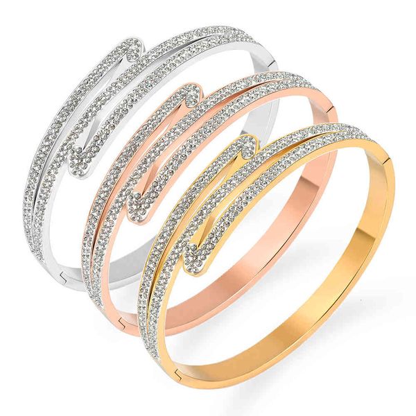 bangles bracelets overseas diamond inlaid titanium steel bracelet women's japanese and korean simple design platinum stainless jewelry, Black
bangles bracelets overseas diamond inlaid titanium steel bracelet women's japanese and korean simple design platinum stainless jewelry, Black