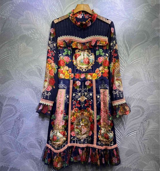 casual dresses 2021 spring summer runways floral impression female collar elegant long sleeves c800, Black;gray
casual dresses 2021 spring summer runways floral impression female collar elegant long sleeves c800, Black;gray