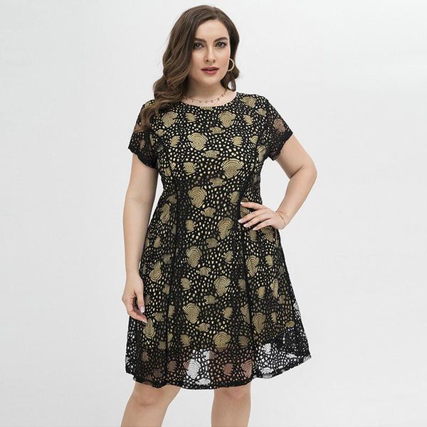 plus size dresses lace party dress woman 2021 summer o neck short sleeve hollow out elegant high waist casual midi, Black
plus size dresses lace party dress woman 2021 summer o neck short sleeve hollow out elegant high waist casual midi, Black