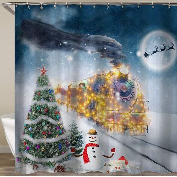 shower curtain,light train christmas trees colorful balls snowman in snow winter happy new year,polyester fabric waterproof bath
shower curtain,light train christmas trees colorful balls snowman in snow winter happy new year,polyester fabric waterproof bath