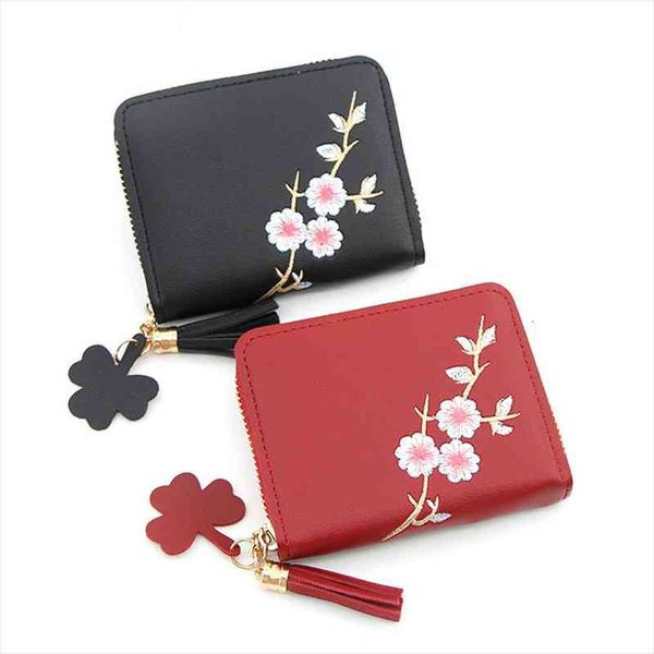 embroidered flowers tassels small female purses zipper short women clutch wallets for money coin card holder, Red;black
embroidered flowers tassels small female purses zipper short women clutch wallets for money coin card holder, Red;black