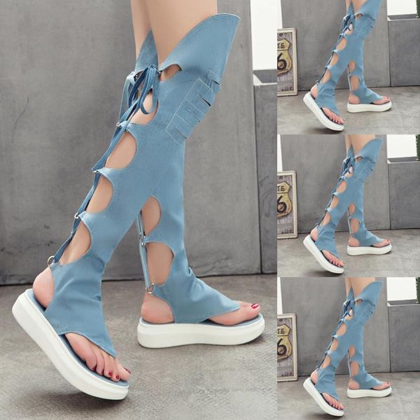 women's over-the-knee sandals cross-strap thick-soled flats ladies sport shoes concise women shoes#g40, Black
women's over-the-knee sandals cross-strap thick-soled flats ladies sport shoes concise women shoes#g40, Black