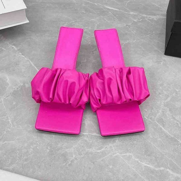 2021 new summer temperament women slippers ladies brand design pleated slip on square toe stiletto high heel slide sandals, Black
2021 new summer temperament women slippers ladies brand design pleated slip on square toe stiletto high heel slide sandals, Black