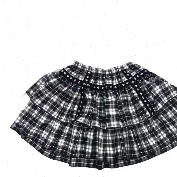 gothic white black plaid women skirts rivet punk style double layer high waist ball gown mini female
gothic white black plaid women skirts rivet punk style double layer high waist ball gown mini female