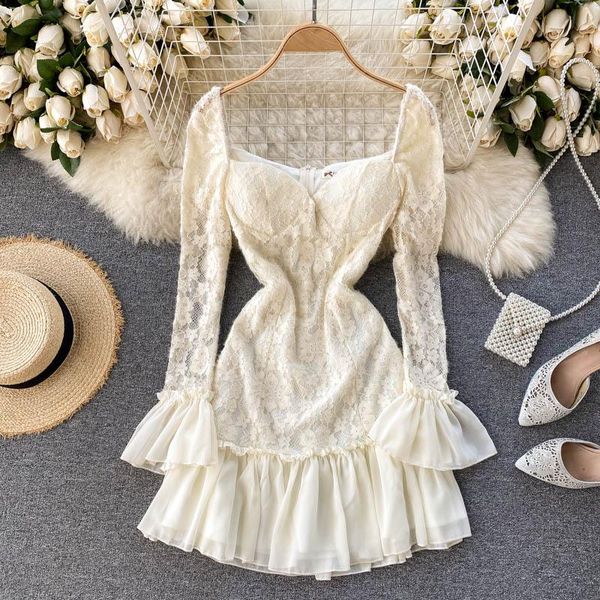 casual dresses square neck a-line dress spring women fashion long flare sleeve chiffon stitched sweet lace elegant vestidos q765, Black;gray
casual dresses square neck a-line dress spring women fashion long flare sleeve chiffon stitched sweet lace elegant vestidos q765, Black;gray