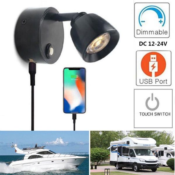 wall lamps 3w led lamp stepless touch dimmable reading light with usb charging interface, used for motorhomes, boats, yachts dc12v 24v
wall lamps 3w led lamp stepless touch dimmable reading light with usb charging interface, used for motorhomes, boats, yachts dc12v 24v