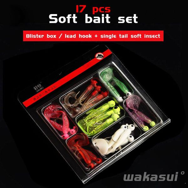 17pcs/set mini soft fishing lure lead jighead hook grub worm silicone fish baits for ocean carp artificial bait accessories hooks
17pcs/set mini soft fishing lure lead jighead hook grub worm silicone fish baits for ocean carp artificial bait accessories hooks