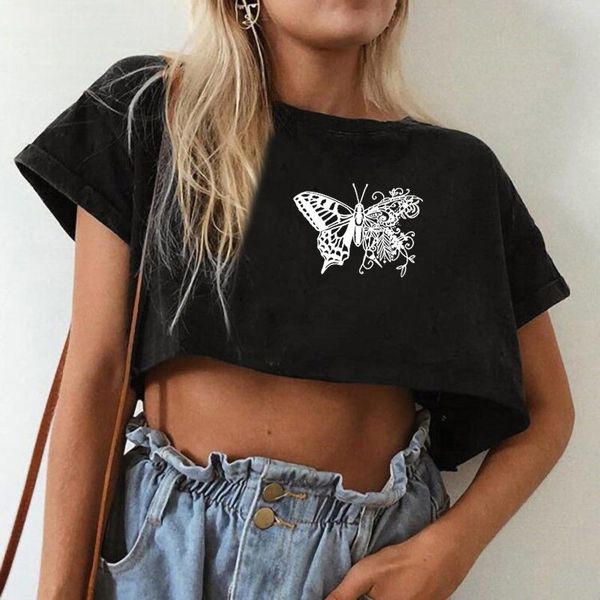 women's t-shirt butterfly printed t-shirts gothic for girls oversize crop short tshirts black women clothing teeshirt, White
women's t-shirt butterfly printed t-shirts gothic for girls oversize crop short tshirts black women clothing teeshirt, White