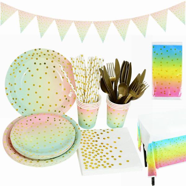 disposable dinnerware rainbow dot tableware gold polka paper plates cups napkins wedding birthday party decoration baby shower supplies
disposable dinnerware rainbow dot tableware gold polka paper plates cups napkins wedding birthday party decoration baby shower supplies