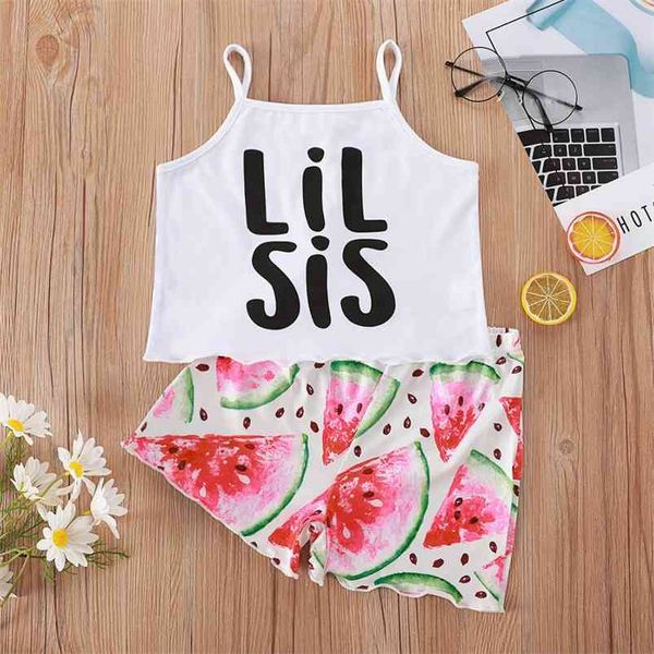 summer style children sets casual strap letter print watermalon shorts cute 2pcs child clothes 1-8t 210629, White
summer style children sets casual strap letter print watermalon shorts cute 2pcs child clothes 1-8t 210629, White