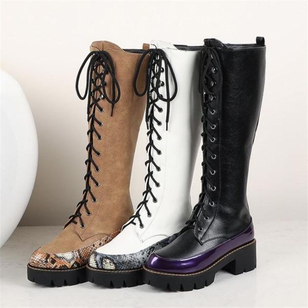 boots 2021 arrival brand women lace up round toe platform knee high fashion serpentine womens female, Black
boots 2021 arrival brand women lace up round toe platform knee high fashion serpentine womens female, Black
