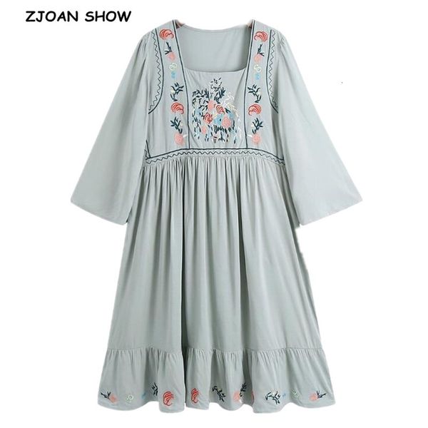 casual dresses 2021 boho square collar gray floral embroidery women dress holiday flare sleeve spliced pleated ruched loose midi b, Black;gray
casual dresses 2021 boho square collar gray floral embroidery women dress holiday flare sleeve spliced pleated ruched loose midi b, Black;gray