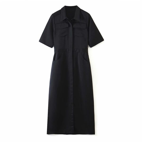 summer women shirts dress pockets short sleeve turn-down collar poplin black es female elegant casual vestidos 210513, Black;gray
summer women shirts dress pockets short sleeve turn-down collar poplin black es female elegant casual vestidos 210513, Black;gray
