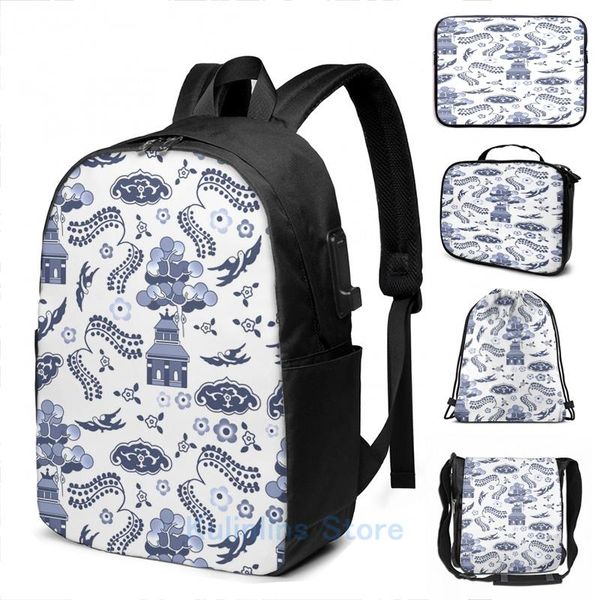 backpack funny graphic print blue willow pattern usb charge men school bags women bag travel laptop
backpack funny graphic print blue willow pattern usb charge men school bags women bag travel laptop
