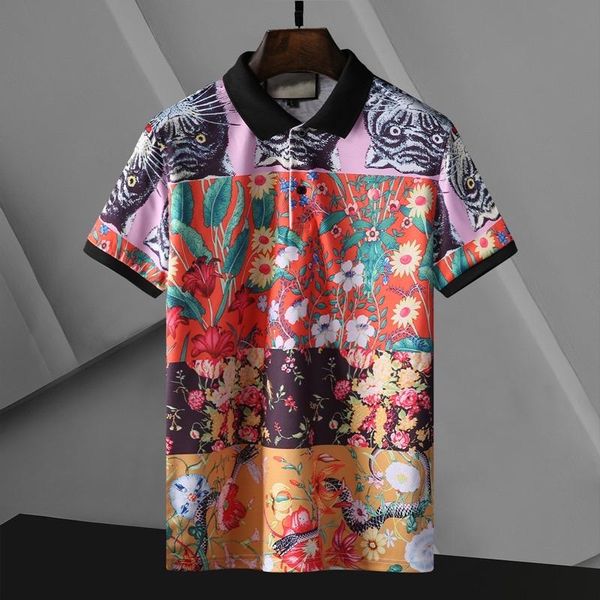 men's polos original summer men floral print shirts man cotton short sleeve shirt fashion tees, White;black
men's polos original summer men floral print shirts man cotton short sleeve shirt fashion tees, White;black