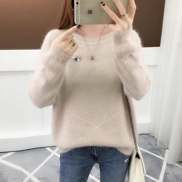 autumn sweater for female students, korean version, winter 2021 round neck foreign style knitwear women's sweaters, White;black
autumn sweater for female students, korean version, winter 2021 round neck foreign style knitwear women's sweaters, White;black