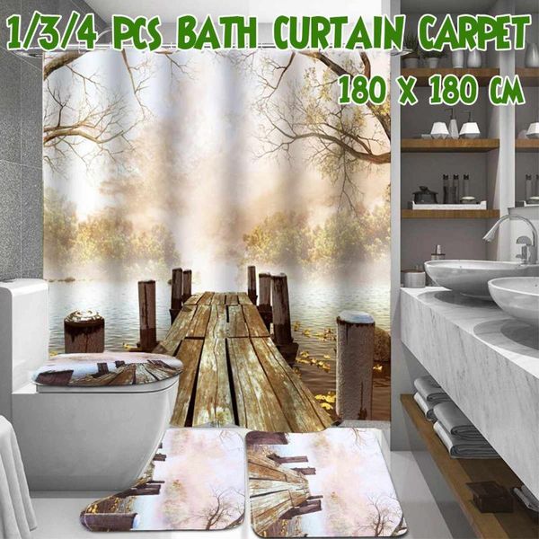 wooden bridge printing shower curtain set waterproof polyester showeing bath toilet cover mat non-slip rug home bathroom decor curtains
wooden bridge printing shower curtain set waterproof polyester showeing bath toilet cover mat non-slip rug home bathroom decor curtains
