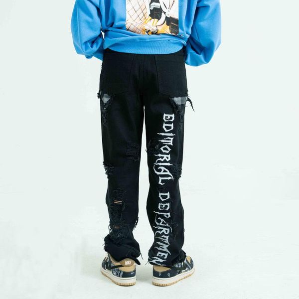 men's jeans spring/fall men/women alphabet embroidery design ripped trouser loose hip hop street wear long holes pants, Blue
men's jeans spring/fall men/women alphabet embroidery design ripped trouser loose hip hop street wear long holes pants, Blue