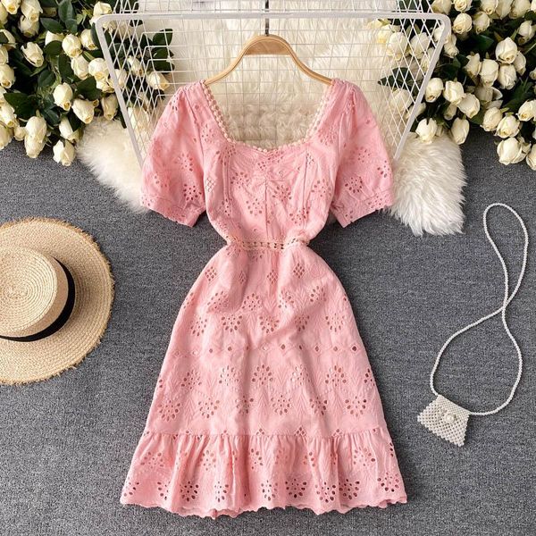 party dresses singreiny french sweet ruffles dress women square collar puff sleeve hollow a-line summer casual vacation short sundress, White;black
party dresses singreiny french sweet ruffles dress women square collar puff sleeve hollow a-line summer casual vacation short sundress, White;black