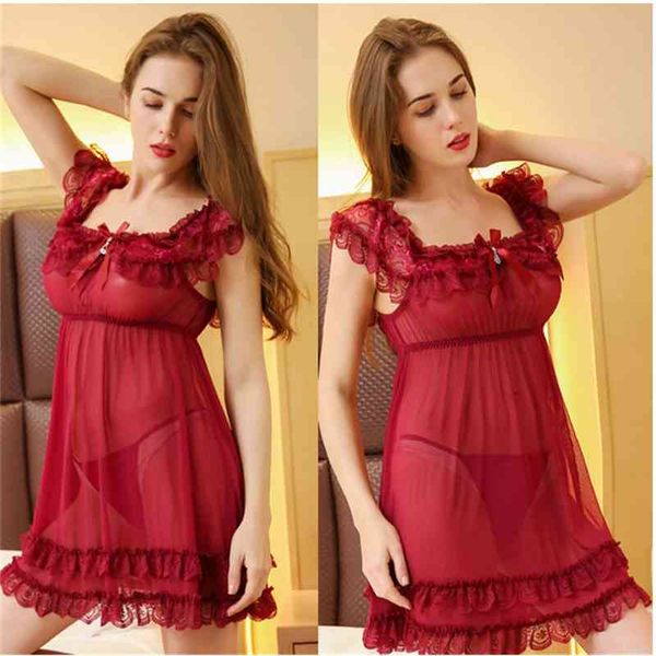 new style underwear women pajamas perspective bowknot lace seductive suspender night 933, Black;white
new style underwear women pajamas perspective bowknot lace seductive suspender night 933, Black;white