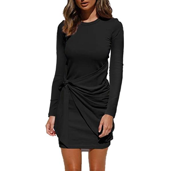 casual dresses long sleeve round neck mini dress pleated bow-knot belt irregular ladies solid color bodycon female vestidos d30, Black;gray
casual dresses long sleeve round neck mini dress pleated bow-knot belt irregular ladies solid color bodycon female vestidos d30, Black;gray