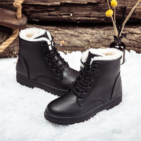 boots plus size women winter plush snow solid ankle flat with shoes cross-tied fur booties womans short warm lace-up botas mujer, Black
boots plus size women winter plush snow solid ankle flat with shoes cross-tied fur booties womans short warm lace-up botas mujer, Black