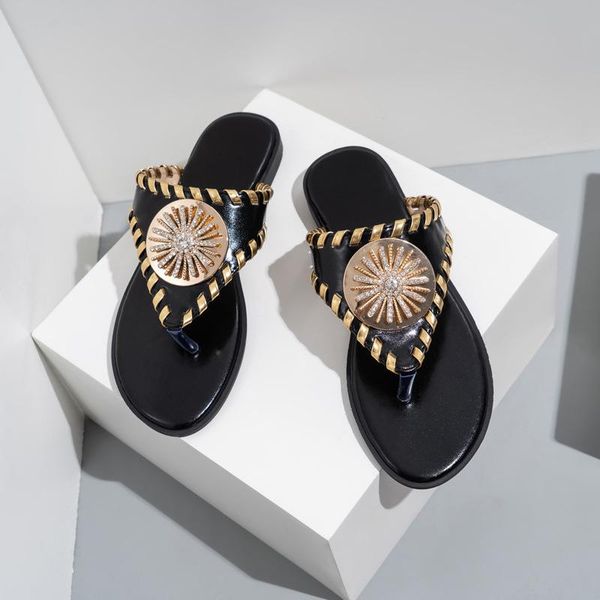 women flip flop crystal metal slippers female beach fashion summer slides ladies style casual comfort flat big size, Black
women flip flop crystal metal slippers female beach fashion summer slides ladies style casual comfort flat big size, Black