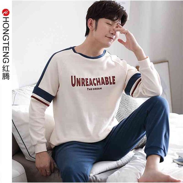 factory goods tonghongteng men's pure cotton pajamas fashion autumn leisure sports style home clothes can be worn outside suit, White;black
factory goods tonghongteng men's pure cotton pajamas fashion autumn leisure sports style home clothes can be worn outside suit, White;black