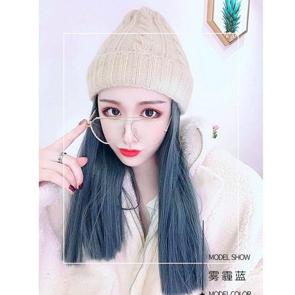 beanies haze blue wig female mid-length hair hat one-piece fashion long curly with hood autumn and winter full headgear
beanies haze blue wig female mid-length hair hat one-piece fashion long curly with hood autumn and winter full headgear