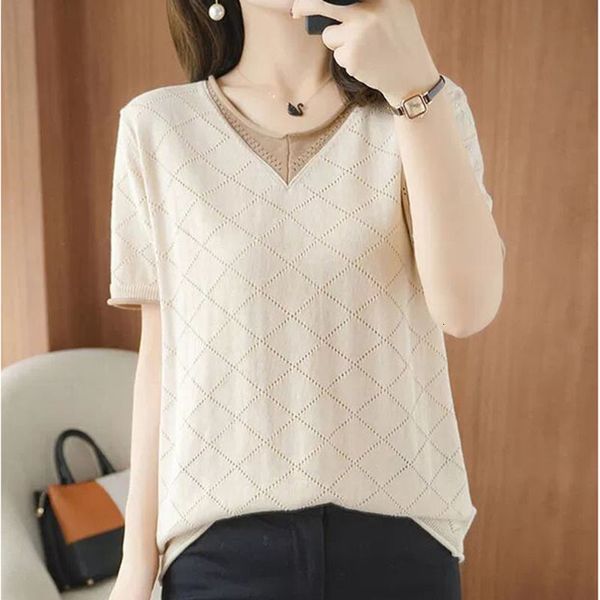 women's sweaters short sleeves summer sweater casual with hollow neckline off women's shirt over 68ov, White;black
women's sweaters short sleeves summer sweater casual with hollow neckline off women's shirt over 68ov, White;black