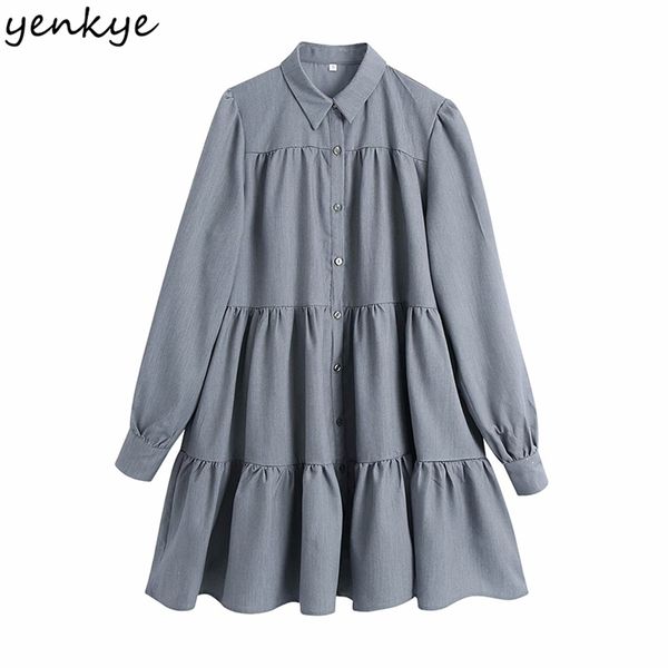 vintage solid color winter dress women lapel collar long sleeve casual loose female plus size short vestido 210514, Black;gray
vintage solid color winter dress women lapel collar long sleeve casual loose female plus size short vestido 210514, Black;gray