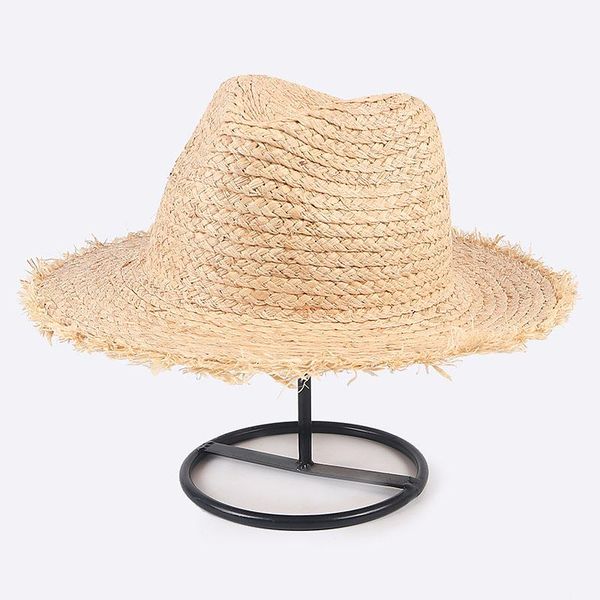 raffia straw hat for women 2021 summer wide brim jazz sun hats outdoor beach travel protection visor cap, Blue;gray
raffia straw hat for women 2021 summer wide brim jazz sun hats outdoor beach travel protection visor cap, Blue;gray