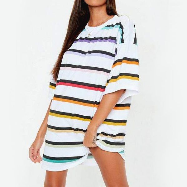 women's t-shirt striped color print loose long woman tshirts o neck short sleeve casual streetwear girl 2021 spring summer plus size fr, White
women's t-shirt striped color print loose long woman tshirts o neck short sleeve casual streetwear girl 2021 spring summer plus size fr, White