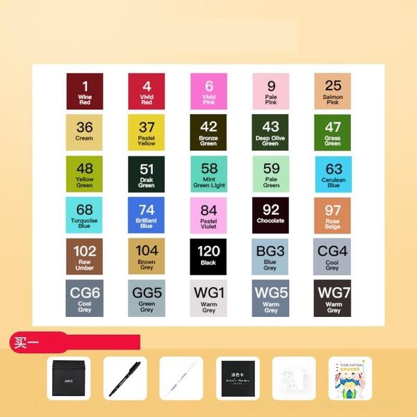 O9z touch double head alcohol oil pens marker set 40 60 color 80 painting painting color marker, Black;red
O9z touch double head alcohol oil pens marker set 40 60 color 80 painting painting color marker, Black;red