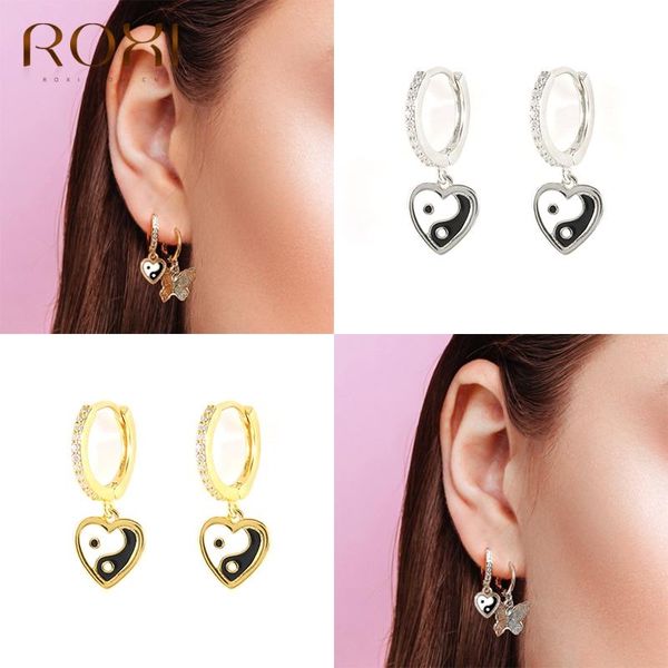 hoop & huggie roxi yin yang heart enamel pendant circle earrings for women 925 dripping oil earring jewelry orecchini donna, Golden;silver
hoop & huggie roxi yin yang heart enamel pendant circle earrings for women 925 dripping oil earring jewelry orecchini donna, Golden;silver