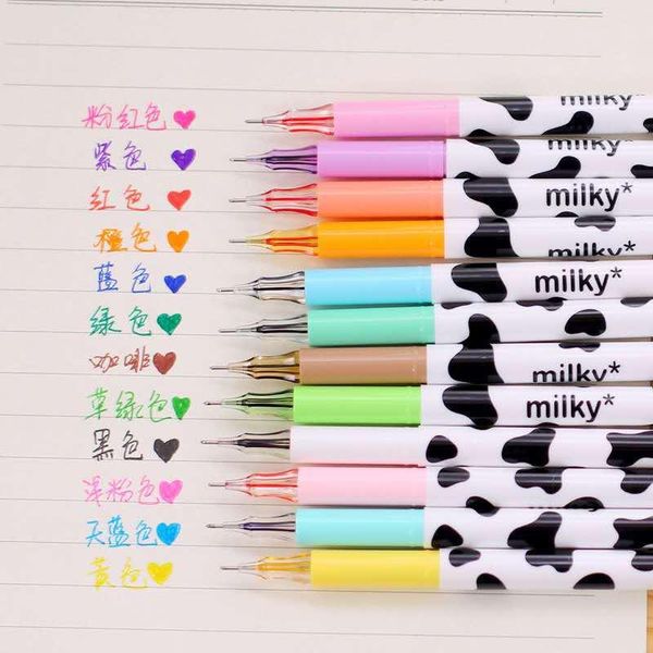 cartoon creative stationery milky cow gel pen 12-color diamond tip pen, korean, painting, kawaii office wholesale pens
cartoon creative stationery milky cow gel pen 12-color diamond tip pen, korean, painting, kawaii office wholesale pens