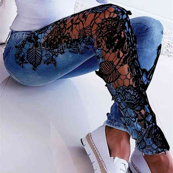 plus size 3xl lace floral crochet hollow-out autumn women elegant denim pencil skinny jeans, Blue
plus size 3xl lace floral crochet hollow-out autumn women elegant denim pencil skinny jeans, Blue