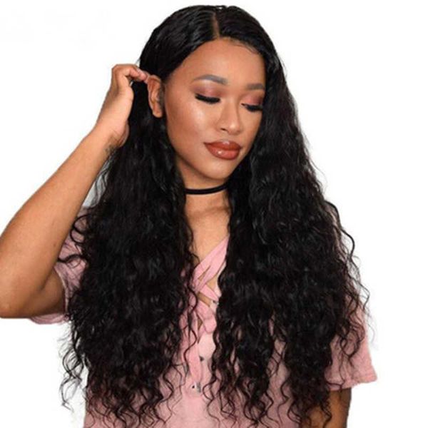 small roll corn perm wig dark brown medium split long curl wig chemical fiber head cover, Black
small roll corn perm wig dark brown medium split long curl wig chemical fiber head cover, Black