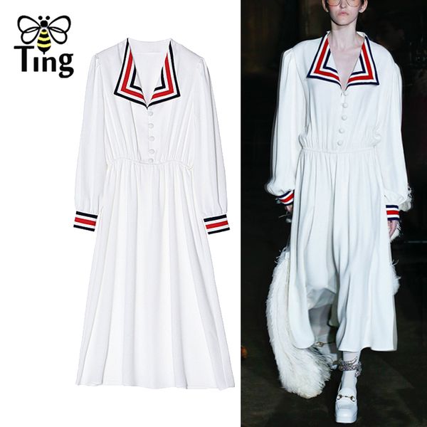 summer runway vintage sailor collar white midi long dress vouge streetwear casual a line lady robes blanche boho 210513, Black;gray
summer runway vintage sailor collar white midi long dress vouge streetwear casual a line lady robes blanche boho 210513, Black;gray