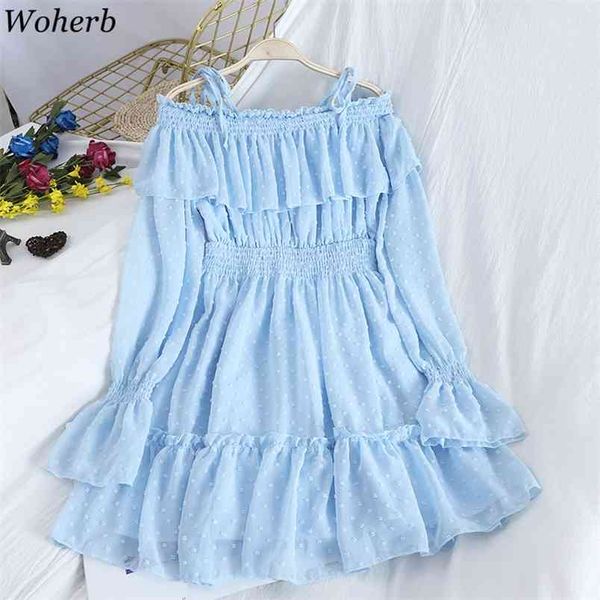 off shoulder long sleeve summer dress sweet polka dot chiffon ruffle mini party dresses elegant vestidos 25578 210519, Black;gray 
off shoulder long sleeve summer dress sweet polka dot chiffon ruffle mini party dresses elegant vestidos 25578 210519, Black;gray