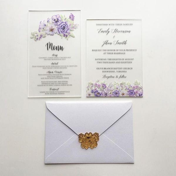greeting cards 100 sets per lot purple floral watercolor 5x7inch frosted acrylic wedding invitation
greeting cards 100 sets per lot purple floral watercolor 5x7inch frosted acrylic wedding invitation