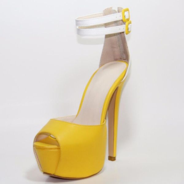 minan ser novelty elegant yellow and white leather with straps 16 cm high-heeled sandals. size: 35-45 sandals, Black
minan ser novelty elegant yellow and white leather with straps 16 cm high-heeled sandals. size: 35-45 sandals, Black
