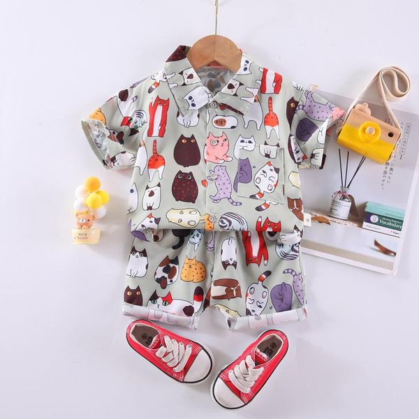 clothing sets 2022 summer kids boys clothes and girls fashion suit cartoon animal cat short-sleeved shirt shorts 2 piece set, White
clothing sets 2022 summer kids boys clothes and girls fashion suit cartoon animal cat short-sleeved shirt shorts 2 piece set, White