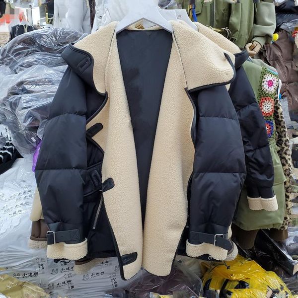 women's down & parkas 2021 winter female hooded lambswool patchwork cotton padded coat korean long sleeve loose casual women black outw
women's down & parkas 2021 winter female hooded lambswool patchwork cotton padded coat korean long sleeve loose casual women black outw