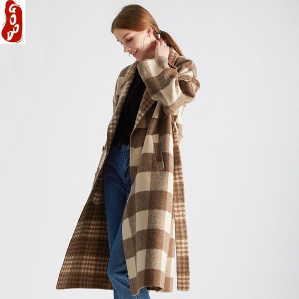 winter wool coat women autumn clothes 2021 korean elegant plaid long woolen jacket ladies vintage belt cashmere coats 009 women's & ble, Black
winter wool coat women autumn clothes 2021 korean elegant plaid long woolen jacket ladies vintage belt cashmere coats 009 women's & ble, Black