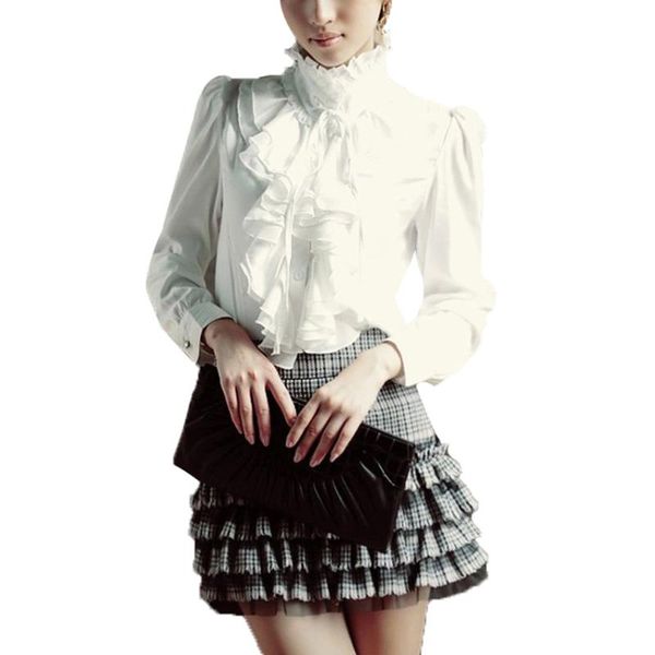 women's blouses & shirts autumn elegant white blouse women casual long sleeve office ol ladies ruffles stand collar blusas sf496
women's blouses & shirts autumn elegant white blouse women casual long sleeve office ol ladies ruffles stand collar blusas sf496