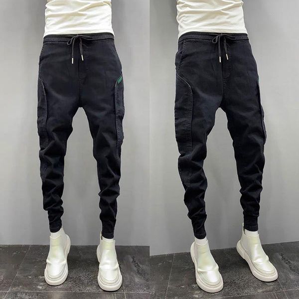mens jeans waist drawstring stretch harem trousers all-match slim fashion softener mid casual cotton denim pencil pants men's, Blue
mens jeans waist drawstring stretch harem trousers all-match slim fashion softener mid casual cotton denim pencil pants men's, Blue